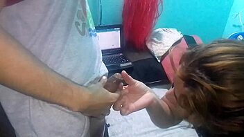 She sucks while we do webcam and doggystyle fucking