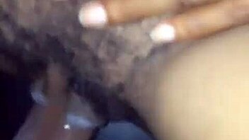 Watch this ebony's nut burst from big black cock?