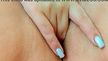 excited student plunges polka dots deep into her tight shaved pussy