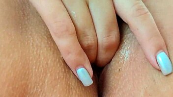 excited student plunges polka dots deep into her tight shaved pussy