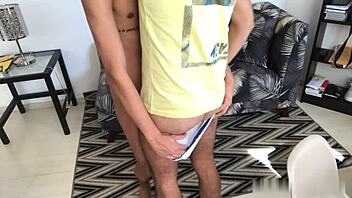 Brazilian boys Marcos and Norton in intense bareback action.