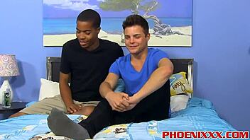 cute jock enjoys interracial interactions with big black cock