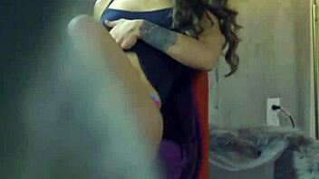 Hey, stepbro, why are you peeking while I touch my tight pussy?