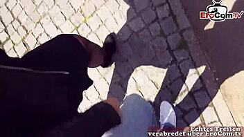 Normal girl from Dick’s video goes to meetups, exposes her tits and has outdoor sex without a condom.
