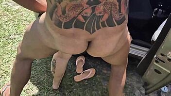 Hey, I got wild in the car with my friend, called three hung guys to bang us bareback!