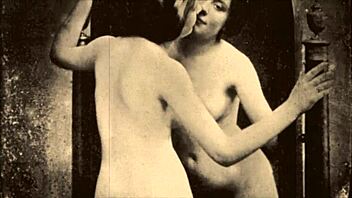 Vintage nurses in hospital scenes with hairy patients over two centuries