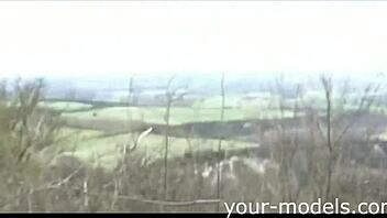 Gorgeous Brunette Sucks A Huge White Dick