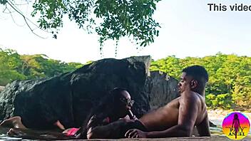 I got fucked by my lover in the river public spot and he came in my mouth