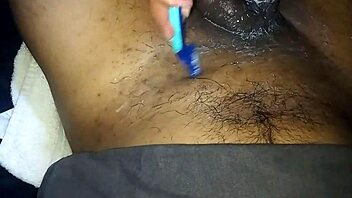I shaved my neighbor's cock and balls the old way. His smooth dick felt amazing during that first bare blowjob.