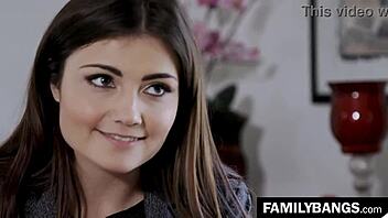 I watch horny stepsisters Aspen Rae and Shyla Jennings catfight in daddy's office