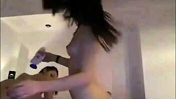 Teen 18+ Brunette Dominates in Oiled Lesbian Webcam