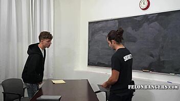 Caught stealing, seduced horny guard for rough anal escape