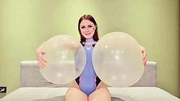 perverted d va rides giant balloons and talks dirty
