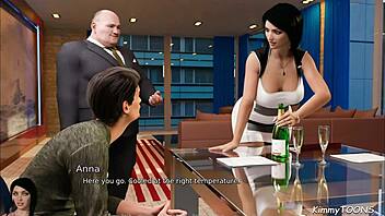 Anna’s tempting affectionate scene – the submissive secretary obeys her boss’s orders – the fat man’s big cock
