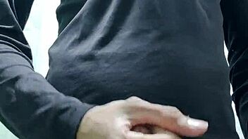 hot guy ends up masturbating his delicious penis homemade latina