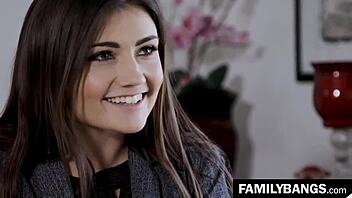 I watch horny stepsisters Aspen Rae and Shyla Jennings catfight in daddy's office