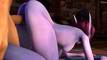 A female Voidelf in hot erotic action in doggy style in Whorecraft