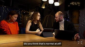 Double Facial Fun in Naughty Office Sex Party