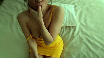lana in yellow dress masturbates her pussy alone at home 😏