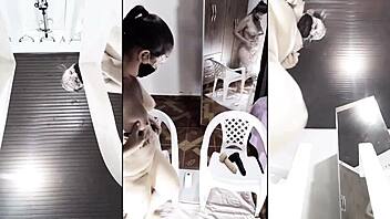 Suggestive Anal Close-Up with Dildo and Ripped Panties