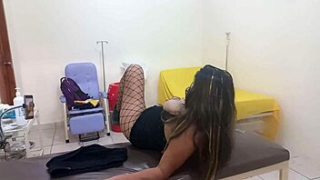 The cleaning woman brings her lover to the lab and they make love while the boss is away.