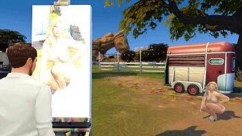 Beautiful Perkytitty Model Feels Passionate Emotions While Fucking Painter Outdoors