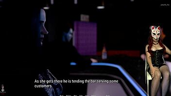 In the night club, this milf stripper gives a blowjob