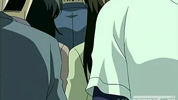 Big tits bounce while being groped in public in this cartoon hentai