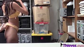 Horny latina teen 18+ spanked and banged by officer