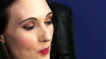 Horny Doll Takes Cumshot on Face and Swallows Every Drop of Jizz in Blowbang