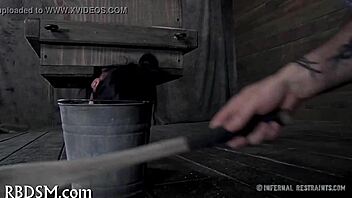 Lusty caning for tough hottie