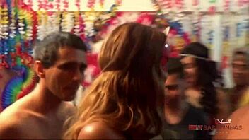i watch this latina with big ass in a gangbang party with monster cocks at carnival