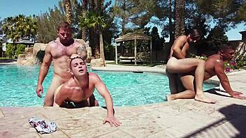 colby jansen and jock johnny rapid breeding raw in pool orgy 😈