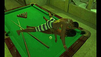 I was playin on the pool table with anime girl