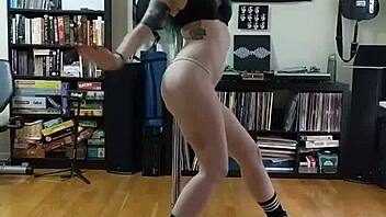 Black and white skirt strip tease 😍