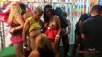 i watch this latina with big ass in a gangbang party with monster cocks at carnival