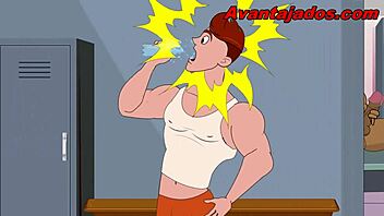 i love this cartoon sex with the muscular gym slut, so hot!