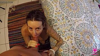 Blond with big tits takes monster cock in ass outdoors