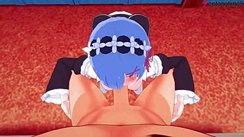 Rem's big boobs maid boobjob