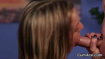 does this foxy bombshell swallow all the cum on her face?