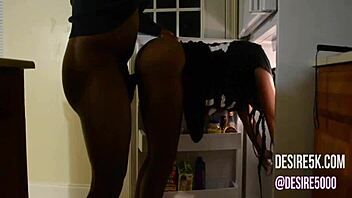 First Time Black Woman Banged Doggy in Refrigerator Scene