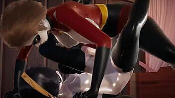Violet Parr Gets Creampied By Helen In Double Futa