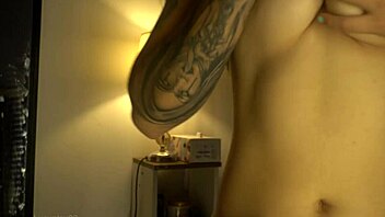 Skinny beauty masturbates in 4K, showing off big clit and natural tits