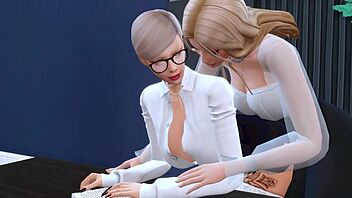 perverted futanari secretary turns strict boss into her slut!