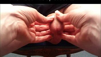 cc double cum on chair with milf tits 😈