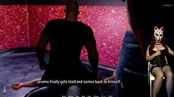 In the night club, this milf stripper gives a blowjob