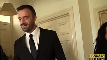 i got cum in my mouth from that busty submissive