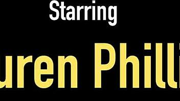 Hey, Lauren Phillips stuffs her mouth with lucky shaft