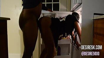 First Time Black Woman Banged Doggy in Refrigerator Scene