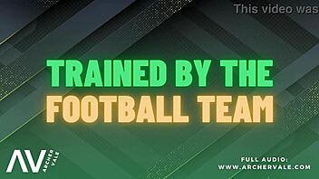 Football team worships muscles in gay gangbang with dirty talk?